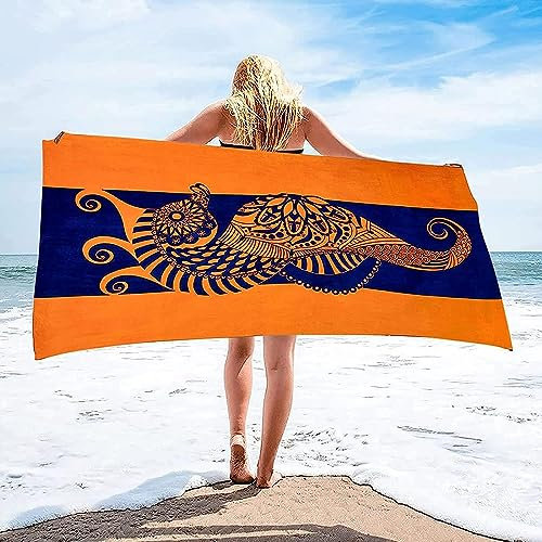Tierisches Seepferdchen Strandtuch – 150 X 200 cm, 3D Drucken Pool Badetuch Für Kinder, 100% Polyester Frottee Weich Hautfreundlich Saugfähig Reisedusche Schwimmen Camping Handtuch