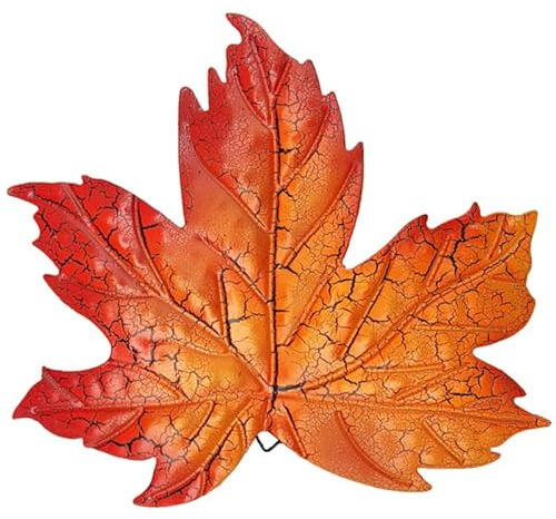 Amosfun Wrought Iron Maple Leaf Wall Decoration 9.5X8.7 Inch Metal Art Sculpture for Garden Fence Indoor Outdoor Home Hanging Ornament