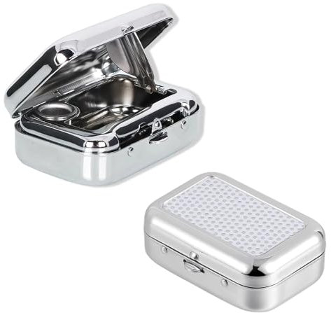 Mini Aschenbecher Tragbarer, 2 Stück Mini Mobiler Aschenbecher, Taschenaschenbecher Für Unterwegs Klein, Mit Deckel Geruchsdicht, Für Reisen, Camping, Innen- Oder Außenbereich