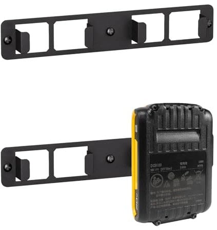 Riuog Battery Holder for Dewalt 18V 20V Battery, Battery Mounts Dock Holder, Battery Holder Wall Mount Bracket (Black-2 Pack)
