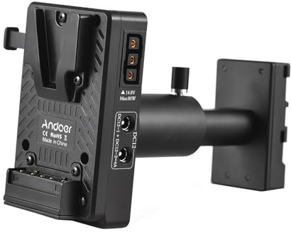 Andoer V-Lock V Mount Battery Plate to BP-U Dummy Battery Adapter with Adjustable Rod for BP-U30 BP-U35 BP-U60 BP-U65 BP-U70 BP-U90 BP-U98 Batteries Compatible with Sony Batteries