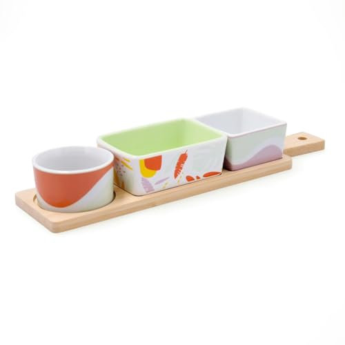 Quid Kaleido Tabla Aperitivo Bambú Cerámica 32x8x4,6cm Bamboo No Apto Microondas