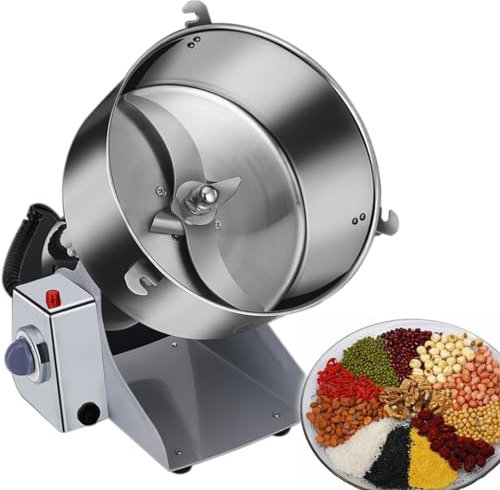 ExoticaBlend Elektrische Getreidemühle, Kräutermühle, Hochgeschwindigkeits-Gewürzmühle mit hoher Feineinstellung für Reis, Kräuter, Mais, Nüsse, Sesam, Pfeffer, Sojabohnen, Edelstahl,4500g