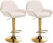 CLP Lot de 2 tabourets de Bar Braga en Velours Structure dorée I Réglable en Hauteur et pivotant à 360° I Chaise de Bar Moderne, Couleur:crème