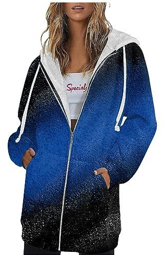SCBFDI Giacca Lunga Donna Invernale Piumino Donna Invernale Pile Felpa Giacca Donna Invernale Felpa Gigante Donna Cappotto Donna Casual Giacca Da Casa Donna In Pile Giacche Invernali Blu Xl
