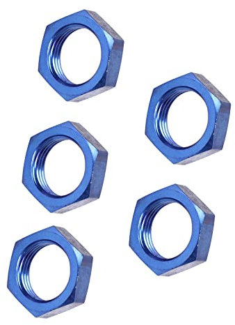 5 Stück AN8 Innengewinde Sechskant-Sicherungsmutter Metalllegierung Kontermutter-Fitting-Adapter Blau Ersatz für Schottverschraubungen Sechskant-Sicherungsmutter 8AN