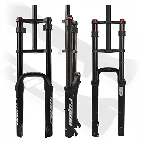GZKDKZB 20 Pollici 4.0 Pneumatico Bici Forcella Sospensione Aria Fat Bike Forcella Escursione 110mm Rimbalzo Regolabile Doppia Spalla Forcella Anteriore Dritta per MTB Neve Spiaggia (Colo