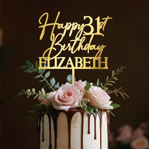 Party to Be Happy Birthday cake Topper Custom Name und Alter Personalisiert Geburtstag Kuchen Dekoration in Acryl und Holz