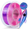 TECBEARS Silk PLA Filament 1.75MM, Dual Color PLA+ Silk Filament 1 kg/Spule, 360° Farbwechsel 3D Drucker Filament, Maßgenauigkeit +/-0.02mm, Seidentexturen Prächtige Farbe Rot+Blau