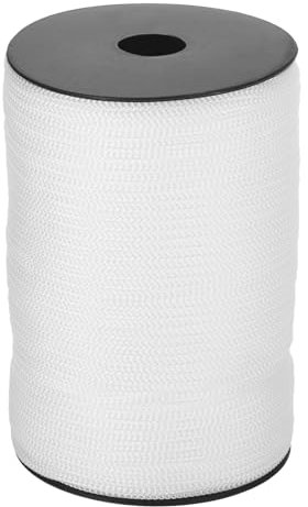 QUARKZMAN 4mm x 100m Cuerda de Polipropileno, Cordón Trenzado Cuerda Trenzada Escalada Hueca Hilo para Tendedero Exterior Camping Senderismo Sujeciones Bricolaje, Blanco Desteñido