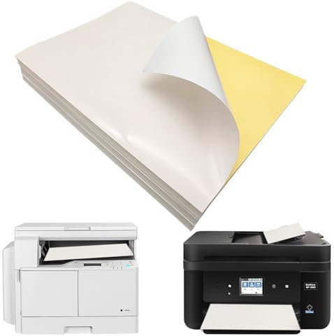 30 Blatt Etiketten Selbstklebend, Sticker Papier Zum Bedrucken Stickerpapier 297 X 210mm Für Nadeldrucker Und Laserdrucker, Bedruckbare Klebefolie A4 Stickerpapier Zum Bedrucken