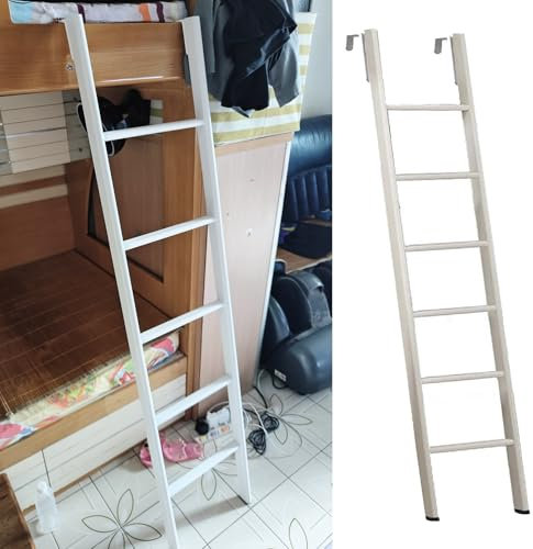 DECAKE Home Metal Bunk Bed Ladder Only - 45/50/55/59/63/65/69/71/73in Short RV Twin Bed Ladder with Hooks, Step Climb Ladder for Rv Caravan Kitchen Cabinet(185cm/73)
