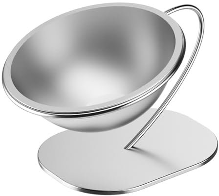 Comedero de acero inoxidable en ángulo de 15 grados para mascotas, diseño sin punta, para accesorios de alimentación de mascotas, plato grande inclinado para gatos