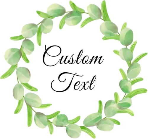 Custom Logo Stickers - Design Your Own Personalized Labels with Text, Image, & Photo - Waterproof, UV Protected, Fade & Heat Cold Resistant - Pack of 100 (Wreath 6, 51mm)