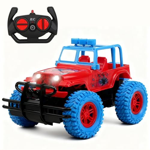 Ferngesteuertes Auto für Kinder, 2,4 GHz, Monster Truck, ferngesteuert, für jedes Terrain, mit Lichtern, LKW, Spielzeug für Kinder ab 3 Jahren