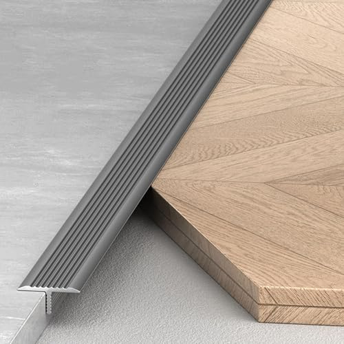 CMJYMX Barre De Transition en T en Aluminium, Bandes De Garniture De Porte De Tapis, Profil Transition Sol, Seuil De Porte pour Joints Couvre Sol en Bois Vinyle Sols Stratifiés(Gray,3.0cm/1.18in)