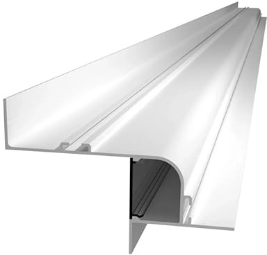 2m LED ALU Profil SCHATTENFUGE HALO in Weiß, Trockenbau Lichtvoute Rigips für LED Streifen indirekt (2m Profil, Abdeckung Milchig)