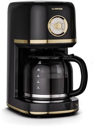 Klarstein Victoria Filterkaffeemaschine – Kaffeemaschine mit Retro-Design, 1,5 L für bis zu 12 Tassen, Warmhaltefunktion, Anti-Tropf-System, automatische Abschaltung