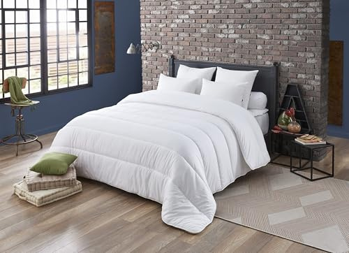 DODO - Warme Steppdecke, 200 x 200 cm, geeignet für 1-2 Personen, Material: 80% Polyester, 20% Baumwolle, Füllung: Synthetik, 100% Polyester Volupt'air, maschinenwaschbar bei 40 °C