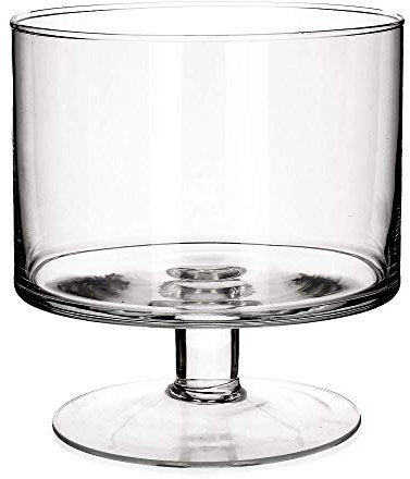 Edwanex Clair Vase en Verre à Pied Mariage Centre de Table 22 cm