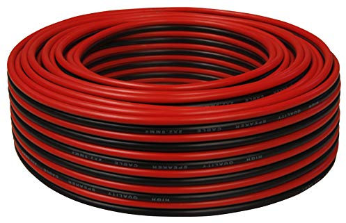 toolcity Câble de haut-parleur (double toron) 2 x 1,50 mm² (câble d'enceinte/câble audio) Rouge/noir 25 m