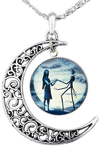 Uteruik Jack Skellington Halskette Anhänger Geschenk, Jack und Sally Nightmare