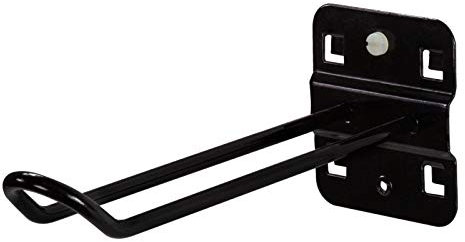 ADB Lochwand Werkzeughalter Lochwandhaken für SB Verpackungen 125 mm, 150 mm, Farbe (RAL):Tiefschwarz (RAL 9005), Ausführung:125 x 30 mm