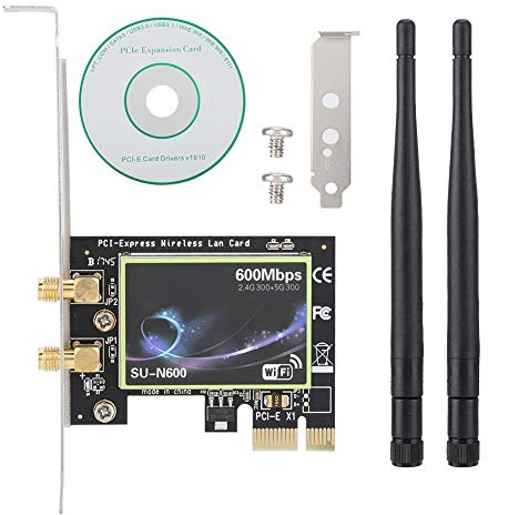 Tosuny Netzwerkkarte, WiFi Netzwerk SU-N600 PCI-E Desktop-Computer Hochgeschwindigkeits Dual Band Wireless Karte WiFi Expansion Card für