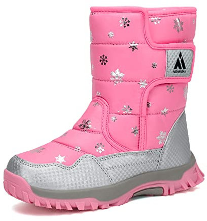 Mishansha Bambina Stivali da Neve Inverno Stivaletti Caldi Foderati in Pelliccia Stivali,Rosa,36