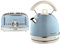 Ariete Vintage 156 Grille-pain 4 tranches, 6 niveaux de grillage, 1600 W, bleu & Vintage 2877 Bouilloire Électrique, 2000 Watts, 1,7 L, en Acier Inoxydable Peint en Bleu Pastel