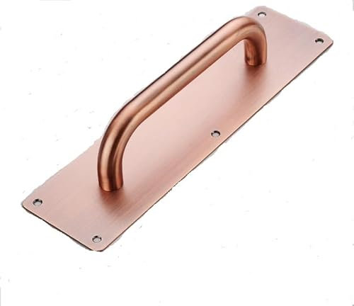 SUYA 12 Inches Push Pull Door Handles Premium Commercial Sliding Barn Door Handle Pull and Push Plate for Front/Back Door/Mark/Restaurant/High Traffic Areas,Antique Copper (2pcs)