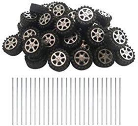 Artibetter 75 Stücke Spielzeugauto Reifen Naben Kunststoffrolle Dia Welle Auto LKW Modell Spielzeug Rad 1:10 Rad Rc Modell Rad Auto Zubehör für DIY Handwerk 42Mm
