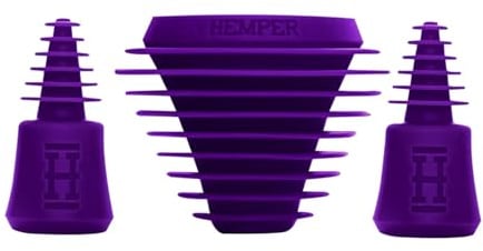 Hemper Plugs + Caps | Universal Cleaning Plugs for Glass Water Pipes and More | Fits Male & Female Joints | Leak-Proof Seal | Hassle-Free Cleaning | Durable, Reusable & Easy to Use - (Purple)