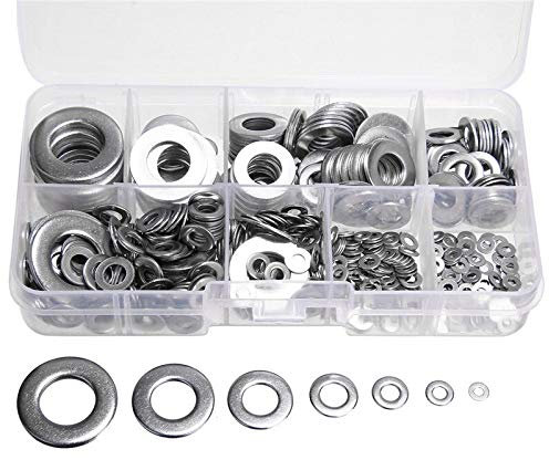 580 Stück/Set 304 Edelstahl Unterlegscheiben Kit für M2 M2.5 M3 M4 M5 M6 M8 M10 M12 Befestigungen & Haken Unterlegscheiben Dichtungen