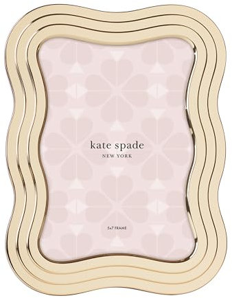 kate spade new york Gold South Street - Marco ondulado de 5 x 7 pulgadas, 1 libra