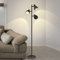 EDISHINE Stehlampe Wohnzimmer 163cm, 3-flammige Standleuchte Schwarz, Schwenkbare Stehleuchte Vintage, Leselampe mit Individuellen Schalter für Modern Deko Schlafzimmer, Büro, Geschenk