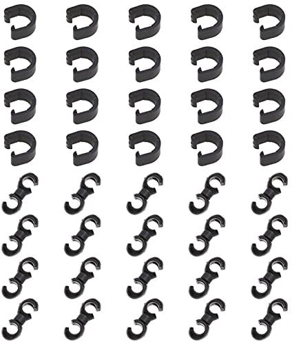eMagTech 40Pcs Bike Brake Cable Protection Tidy Clamps Kit, C-Clips & S-Clips for MTB Road Bike Folding Bike Brake Derailleur Shift Cables