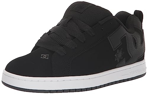 DC Shoes Men's Court Graffik Skate Shoe, Black Black White, 9 UK