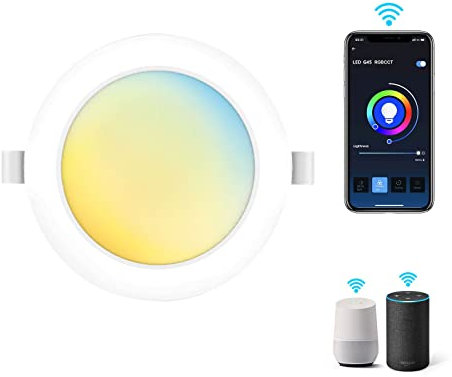 LED Einbau Panel 12W dimmbar CCT 3000-6500K 820lm rund Ø170mm SmartHome steuerbar über App/WiFi kompatibel mit Google Assistant® und Amazon Alexa®