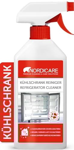 Nordicare Hygienic Fridge Cleaner Spray - Interior Refrigerator Cleanser - Removes Residue, Dirts and Odour - Streak Free Shine Results, Fresher Food for Longer - Made In Denmark (500ml)