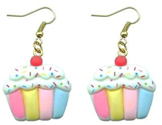 Cupcake Ohrringe, süßer Muffin Tortenschmuck für Damen, Geburtstagsgeschenk