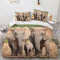HAMAGI Komfortabel Weich Mikrofaser Bettbezüge 155X220 Elefant Elefantenmotiv Tiere Teenager Bettwäsche 155 X 220 cm Mit 2 Stück Kissenbezug 80X80Cm