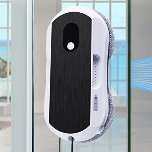 OXFUZZ Robot Limpiacristales,5600pa Super SuccióN,Control Remoto Robot Limpia Cristales,Limpia Cristales Robot-Tanque De 65 Ml/Ruta De PlanificacióN AutomáTica/Cuerpo Delgado De 7 Cm,Black