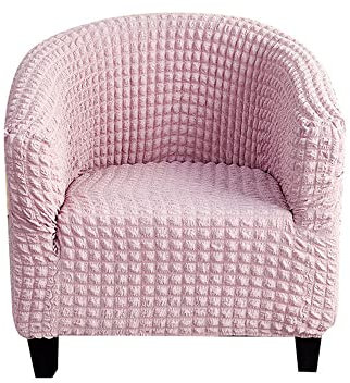 Morbuy Sesselhussen 1 Sitz, Stretch Sesselbezug Universal Sesselschoner Elastisch Sesselüberwurf Sofahusse mit Armlehnen für Loungesessel Cocktailsessel (Rosa)