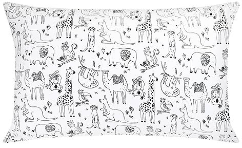Poocen Bettzeug Kleinkind-Kissen 33 x 45 cm mit Kissenbezug -Weiches, hypoallergenes Baby-Kissen für optimale Unterstützung -Waschbares Kinderbett-Kissen mit Baumwollbezug