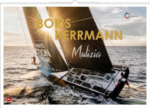 Harenberg Boris Herrmann - Kalender 2024 - Delius-Klasing-Verlag - Wandkalender mit atemberaubenden Aufnahmen aus 80 Tagen um die Welt bei der härtesten Segelregatta aller Zeiten - 67,5 cm x 47 cm