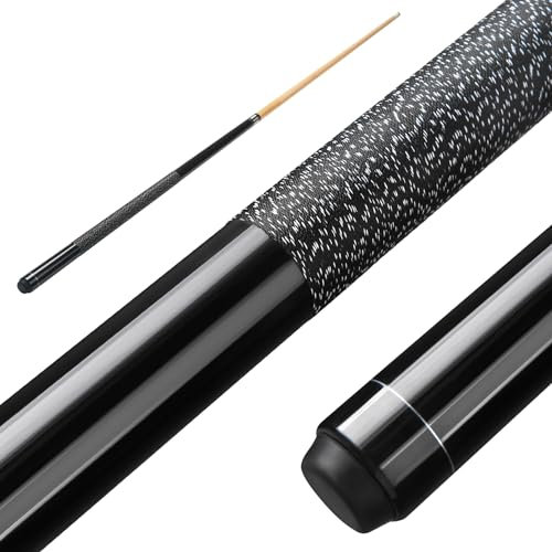 ASMPCUE Pool Queue, 58 Zoll Billard Queue Kanadischer Ahornholz Pool Cue 13mm Spitzen für Professionelle Billardspieler, 1/2 Maple Queue Sticks für Billard Tisch Sport (Schwarz)