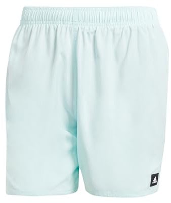 adidas Uomo Solid CLX Short-Length Swim Shorts, Turquoise/Black, L