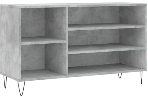 vidaXL Schuhregal, Schuhschrank mit Metallbeinen, Schuhaufbewahrung mit viel Stauraum, Flur Schrank Schuhablage Schuh Organizer, Betongrau Holzwerkstoff