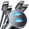 LISEN 90W USB C Car Charger, Dual USB C Port PD45W All Metal Cigarette Lighter USB Fast Car Charger Adapter with USBC Cable & Lightning Cable for iPhone 16 Pro Max 15 14 13 Galaxy S24/23 Pixel iPad